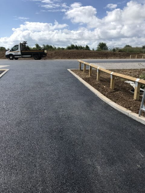 Car park tarmac works at Lee-On-The-Solent.