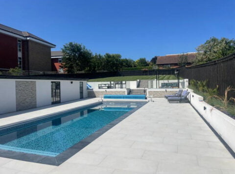 Swimming Pool in Hampshire for a private residential client, installed by Hampshire Groundwork & Surfacing